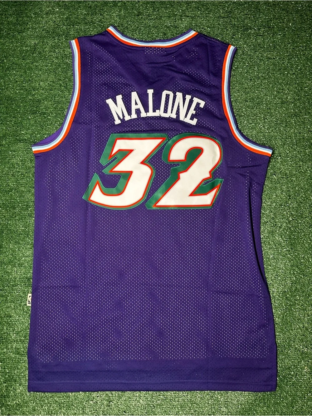 Karl Malone adidas Kids Purple Hardwood Classics NBA Jersey Bottom Panel